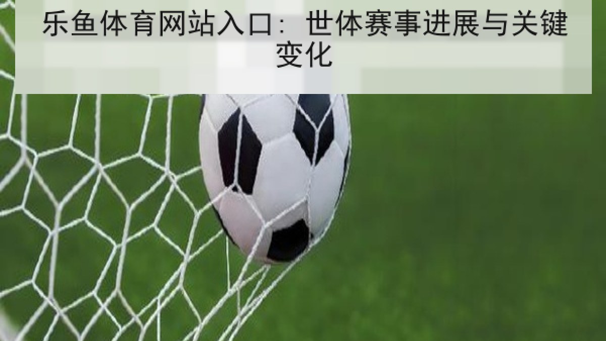 乐鱼体育网站入口: 世体赛事进展与关键变化